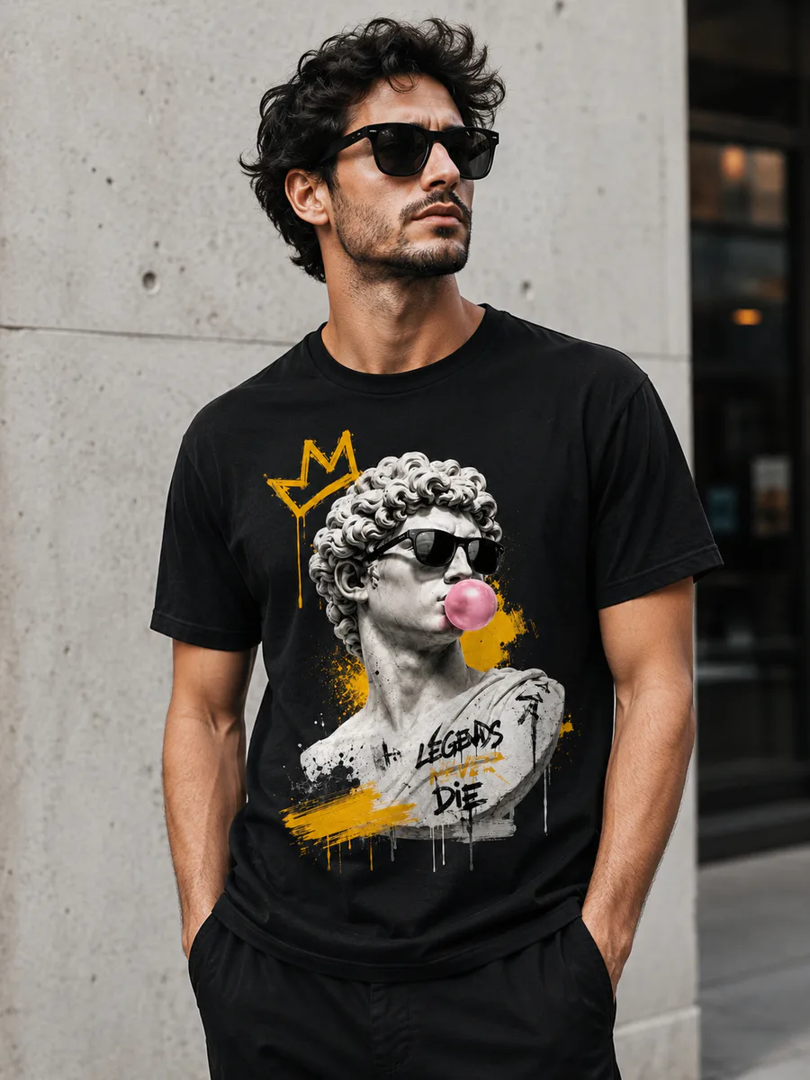 Legends Never Die HUEMAN T-shirt on model